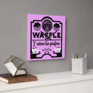 Reloj Cuadrado Waffles de Bélgica