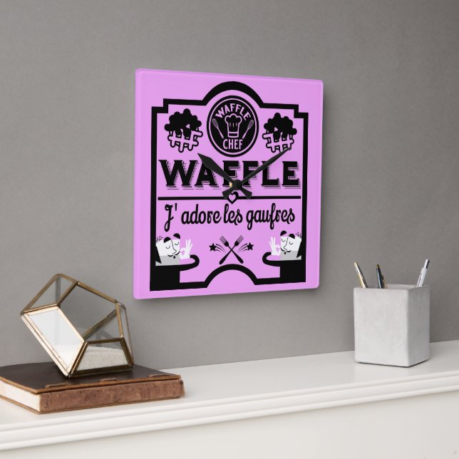 Reloj Cuadrado Waffles de Bélgica (Oficina)