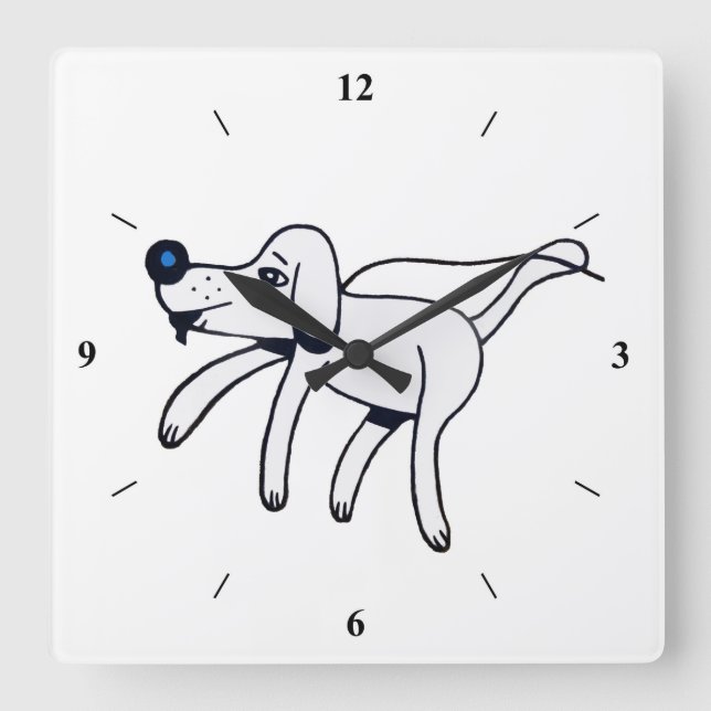 Reloj Cuadrado Walkies, Doggy. (Anverso)