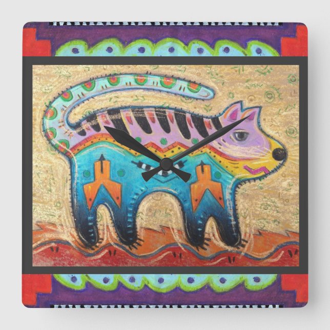 Reloj Cuadrado wall+art,katy+bratun,marookat (Anverso)