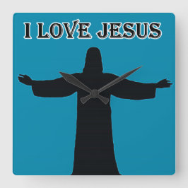 Reloj Cuadrado Wall Clock  i love jesus