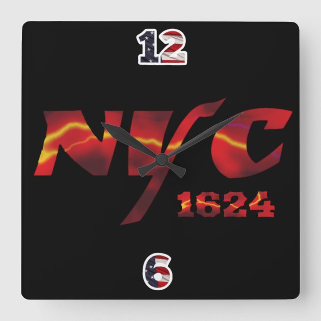 Reloj Cuadrado Wall Clock NYC 1624 (Anverso)