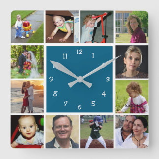 Reloj Cuadrado Wall Clock with 12 personal photos