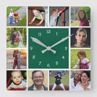 Reloj Cuadrado Wall Clock with 12 personal photos