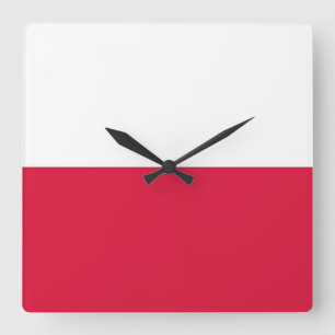 Reloj Cuadrado Wall Clock with Flag of Poland