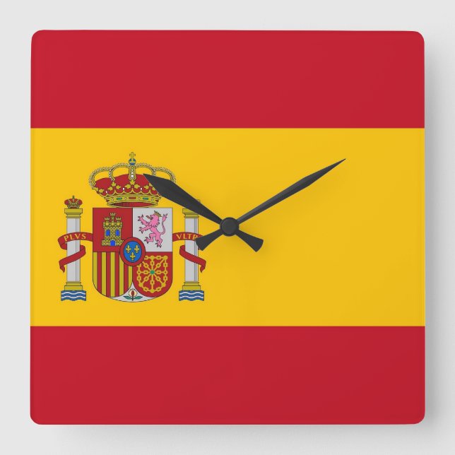 Reloj Cuadrado Wall Clock with Flag of Spain (Anverso)