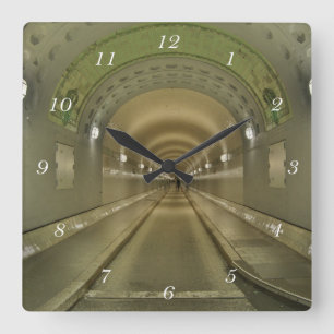 Reloj Cuadrado Wanduhr cuadrado Hamburgo Elbtunnel viejos