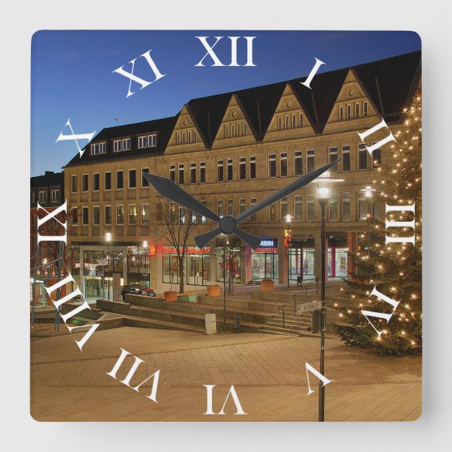 Reloj Cuadrado Wanduhr país de vencedor, ciudad victorias plazas (Anverso)