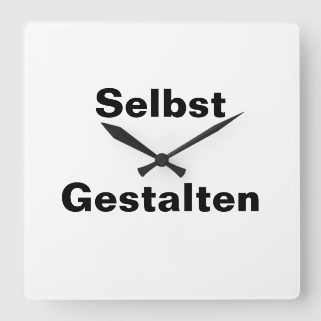 Reloj Cuadrado Wanduhr Selbst Gestalten - Vorlage (Anverso)