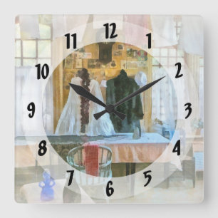 Reloj Cuadrado Washday