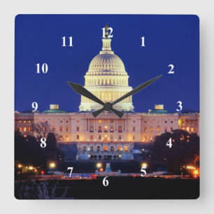 Reloj Cuadrado Washington DC United States Capitol at Dusk
