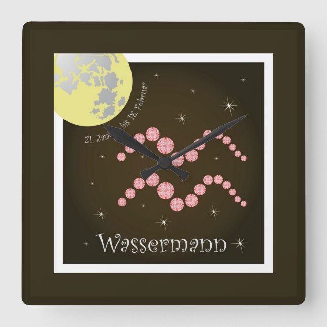 Reloj Cuadrado Wassermann 21. Januar bis 18. Februar Uhr (Anverso)