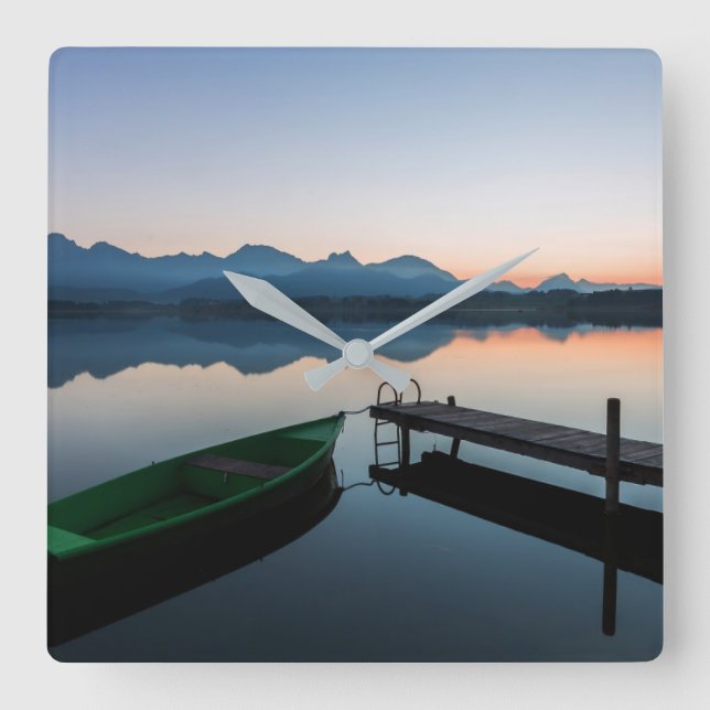 Reloj Cuadrado Water | Lake Hopfen Bavarian Alps Germany (Anverso)