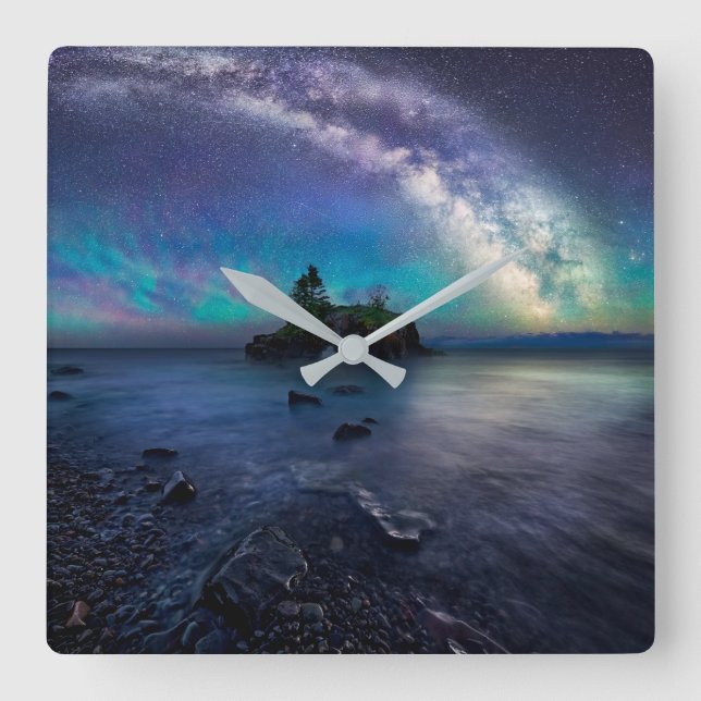 Reloj Cuadrado Water | Lake Superior Minnesota (Anverso)