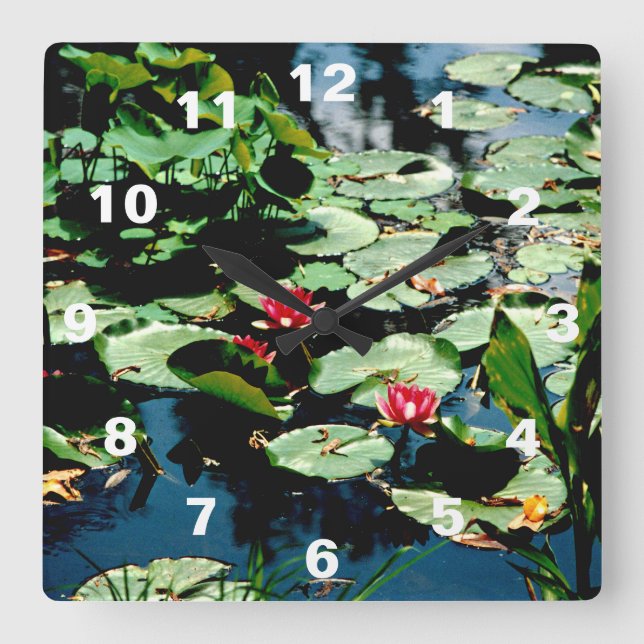 Reloj Cuadrado Water Lilies (Anverso)