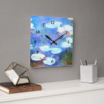 Reloj Cuadrado Water Lilis, Pink - Hermoso arte de Claude Monet<br><div class="desc">Water Lilis,  rosa,  famoso cuadro del artista impresionista francés Claude Monet</div>