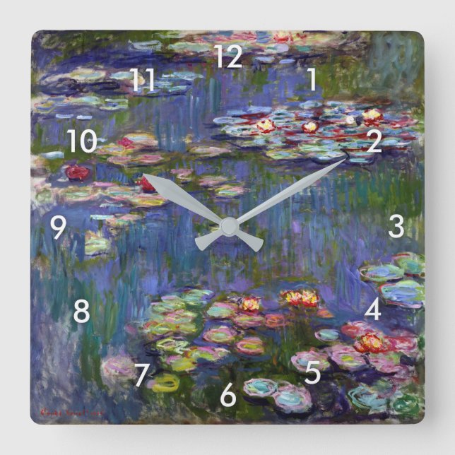 Reloj Cuadrado Water Lily Pond, Monet (Anverso)