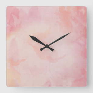 Reloj Cuadrado Watercolor Pink