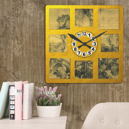 Reloj Cuadrado Waterfall & Early Spring by Guo Xi, Chinese Art