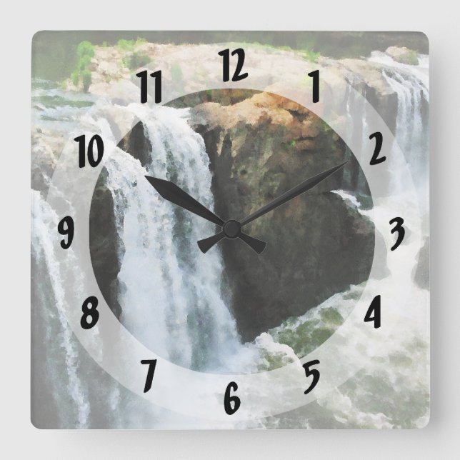 Reloj Cuadrado Waterfall Paterson NJ (Anverso)