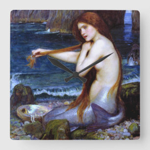 Reloj Cuadrado Waterhouse: La sirena
