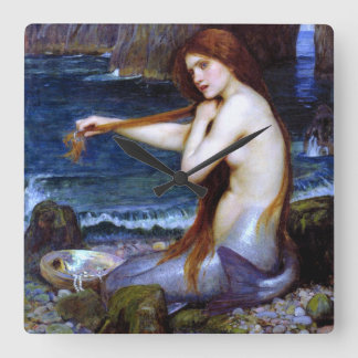 Reloj Cuadrado Waterhouse: La Sirenita