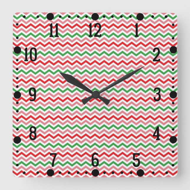 Reloj Cuadrado Watermelon Summer Zigzag Stripes Pattern-56209 (Anverso)