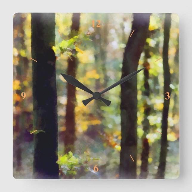 Reloj Cuadrado Watery Woods (Anverso)