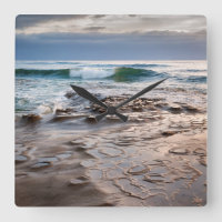 Wave breaking on beach, California