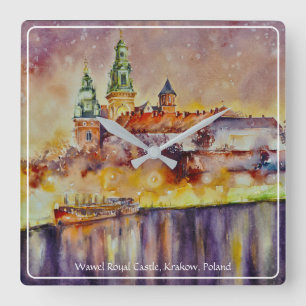 Reloj Cuadrado Wawel con pintura EVE, Cracovia, Polonia