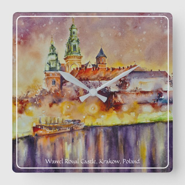 Reloj Cuadrado Wawel con pintura EVE, Cracovia, Polonia (Anverso)