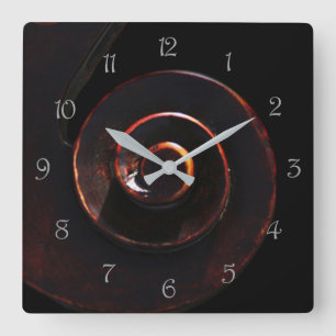 Reloj Cuadrado Wccn de números de script gris Bass 2