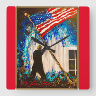 Reloj Cuadrado We Love Trump Clock