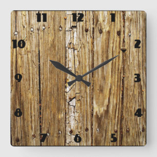 Reloj Cuadrado Weathered Wooden Deck Wall Clock