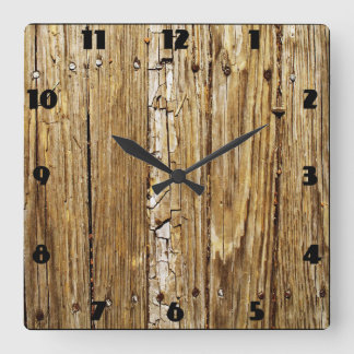 Reloj Cuadrado Weathered Wooden Deck Wall Clock