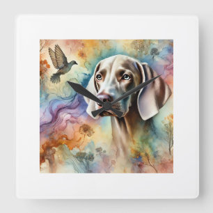 Reloj Cuadrado Weimaraner Dog 200624AREF211 - Watercolor