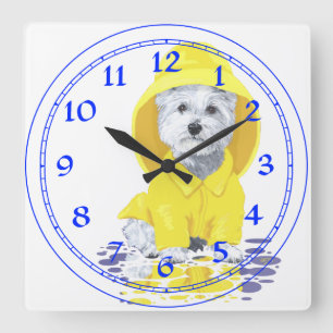 Reloj Cuadrado West Highland White Terrier April Showers