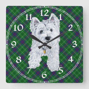 Reloj Cuadrado West Highland White Terrier Clock