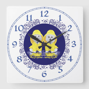 Reloj Cuadrado West Highland White Terriers Rain
