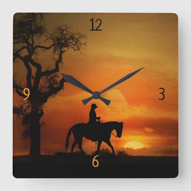 Reloj Cuadrado Western Pleasure Country Western Ranch (Anverso)