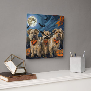 Reloj Cuadrado Wheaten Terrier Halloween Spooki