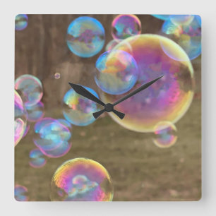 Reloj Cuadrado Whimsical Bubbles Clock
