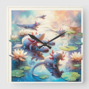 Reloj Cuadrado Whimsical Waters 2 - Watercolor