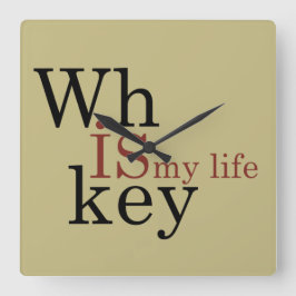 Reloj Cuadrado Whiskey cita graciosos dichos de alcohol