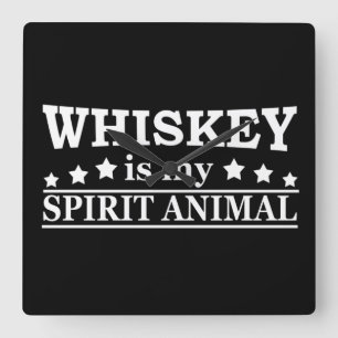 Reloj Cuadrado Whiskey es mi espíritu, el alcohol divertido