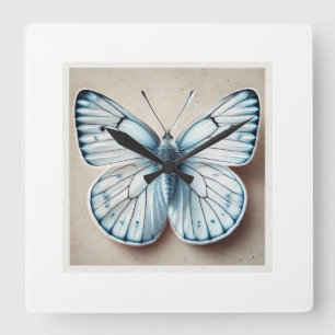 Reloj Cuadrado White butterflies 251024IREF243 - Watercolor