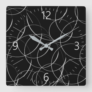 Reloj Cuadrado White circles pattern