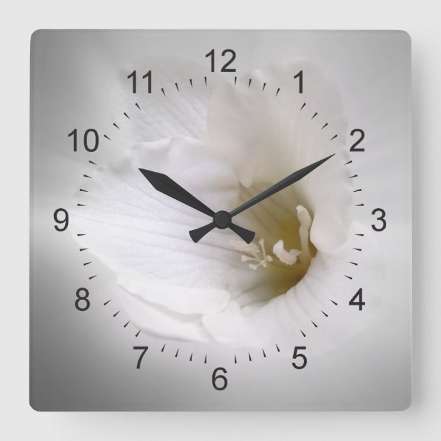 Reloj Cuadrado white freesia (Anverso)