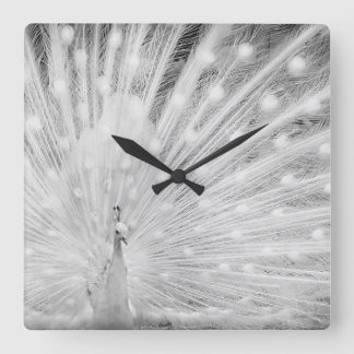 Reloj Cuadrado White Peacock Wall Decor Clock