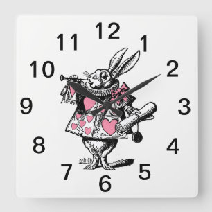 Reloj Cuadrado White Rabbit Court Trumpeter Alice in Wonderland P